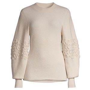 Rebecca Taylor soft wool/cashmere blend sweater (forest)